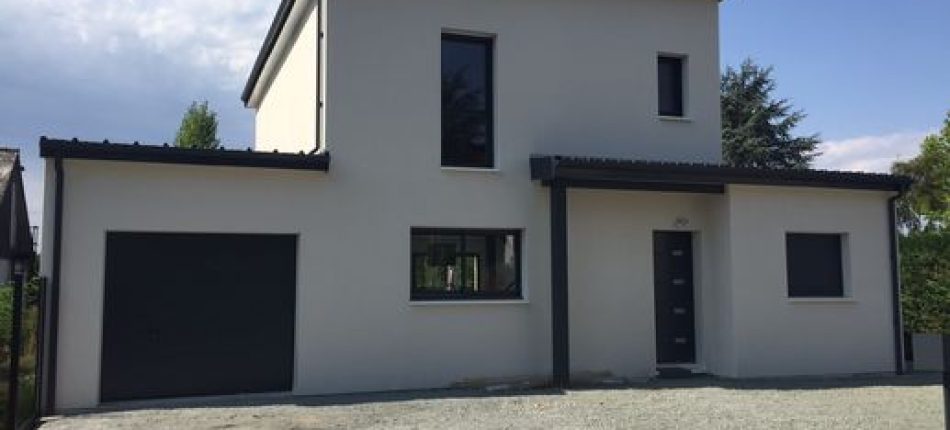Construction d’une maison ossature bois contemporaine avec toiture monopan à Brain sur l’Authion 