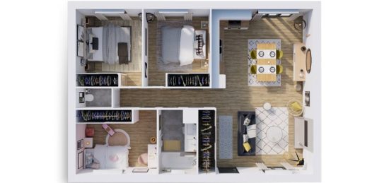 Plan de maison Surface terrain 75 m2 - 4 pièces - 3  chambres -  sans garage 