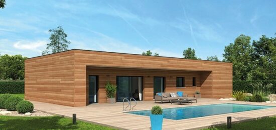Plan de maison Surface terrain 104 m2 - 4 pièces - 3  chambres -  avec garage 