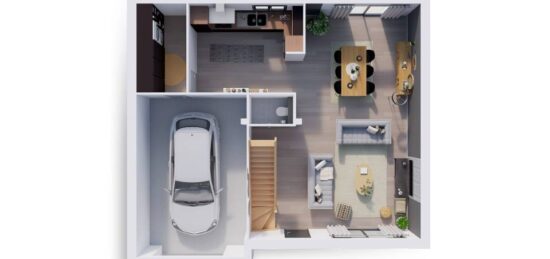 Plan de maison Surface terrain 110 m2 - 5 pièces - 4  chambres -  avec garage 