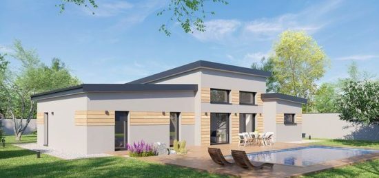 Plan de maison Surface terrain 107 m2 - 5 pièces - 4  chambres -  avec garage 