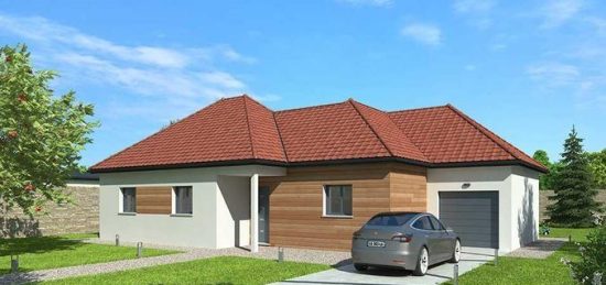 Plan de maison Surface terrain 98 m2 - 4 pièces - 3  chambres -  avec garage 