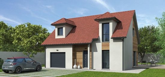 Plan de maison Surface terrain 110 m2 - 5 pièces - 4  chambres -  avec garage 