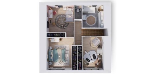Plan de maison Surface terrain 127 m2 - 5 pièces - 4  chambres -  avec garage 