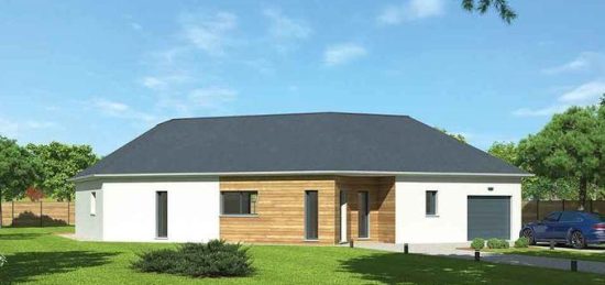 Plan de maison Surface terrain 123 m2 - 5 pièces - 4  chambres -  avec garage 