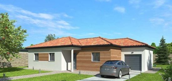 Plan de maison Surface terrain 98 m2 - 4 pièces - 3  chambres -  avec garage 