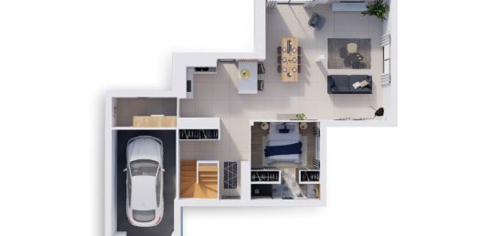 Plan de maison Surface terrain 130 m2 - 5 pièces - 4  chambres -  avec garage 