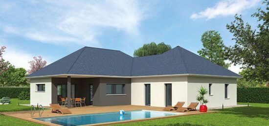 Plan de maison Surface terrain 108 m2 - 4 pièces - 3  chambres -  avec garage 