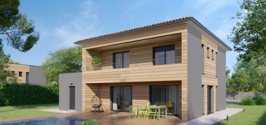 Plan de maison Surface terrain 97 m2 - 4 pièces - 3  chambres -  avec garage 